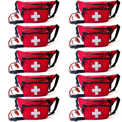 Lifeguard Fanny Pack With Whistle Lanyard - Baywatch Style Hip Pack, Adjustable Strap - ASA TECHMED