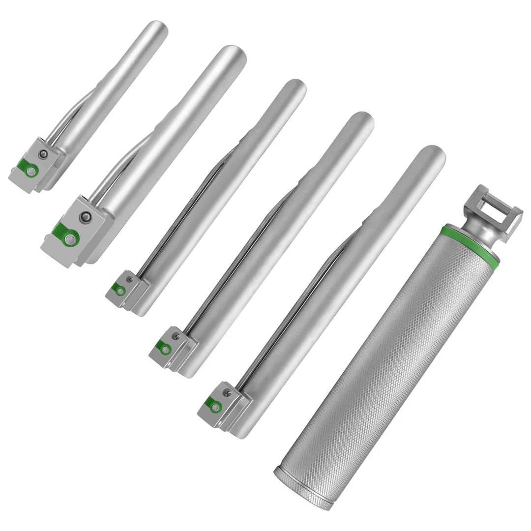 Miller Fiberoptic Laryngoscope Set - 4 Straight Blades & Case - ASA TECHMED