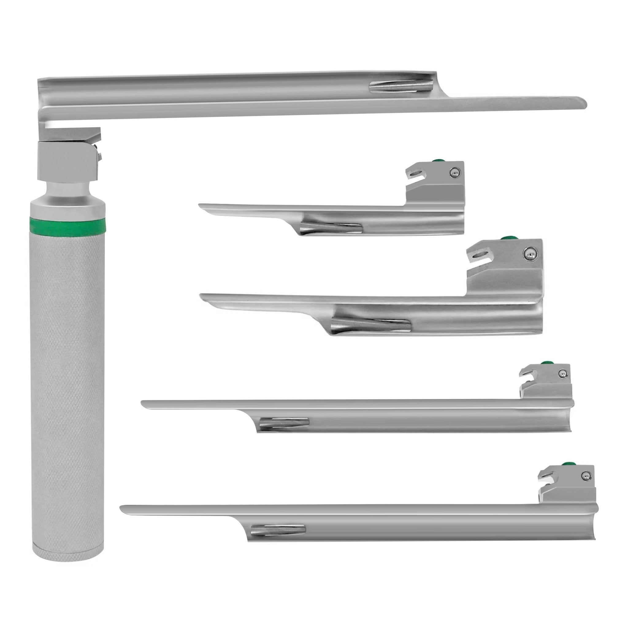 Miller Fiberoptic Laryngoscope Set - 4 Straight Blades & Case - ASA TECHMED