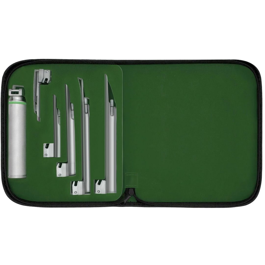 Miller Fiberoptic Laryngoscope Set - 4 Straight Blades & Case - ASA TECHMED