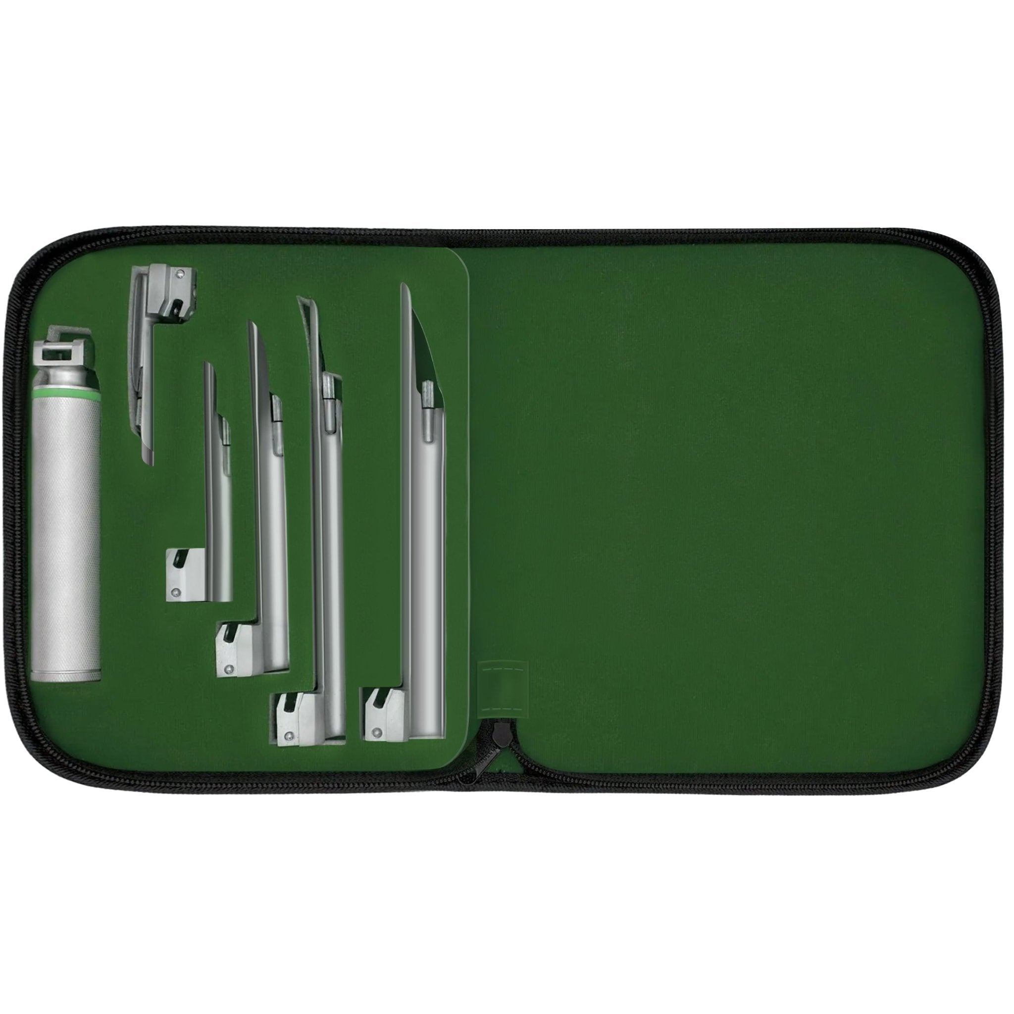 Miller Fiberoptic Laryngoscope Set - 4 Straight Blades & Case - ASA TECHMED