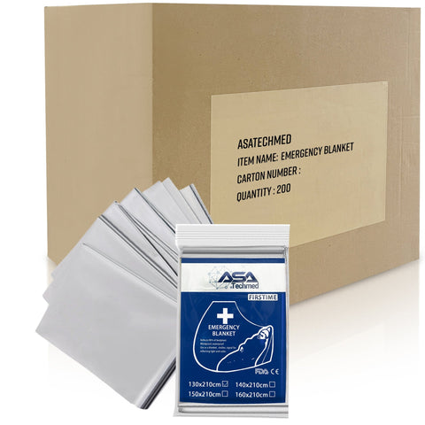 Mylar Emergency Thermal Blanket – Survival Space Blanket for Outdoors, Camping, First Aid & Disaster Kits - ASA TECHMED