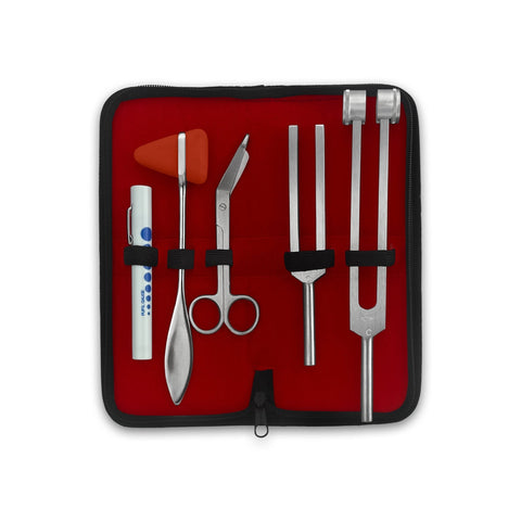 Neurological Kit with Reflex Percussion Hammer, Tuning Forks, Bandage Scissors and Pen Light, - ASA TECHMED