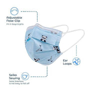 New Kids Disposable Face Mouth Mask 3 - Ply Ear Loop 50 PCS Childrens Mask (White) - ASA TECHMED