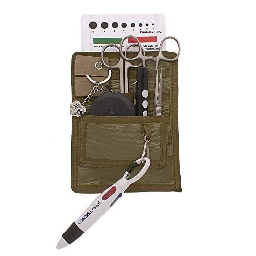 Nurse Organizer Pouch with Stainless Steel & Black Instruments - Assorted Colors - ASA TECHMED