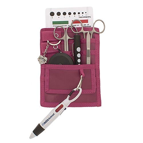 Nurse Organizer Pouch with Stainless Steel & Black Instruments - Assorted Colors - ASA TECHMED