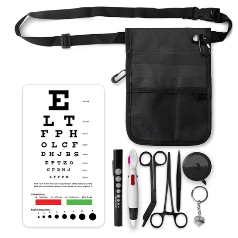 Nurse Utility Pouch Organizer Belt + 8 Piece Medical Tool Kit - ASA TECHMED