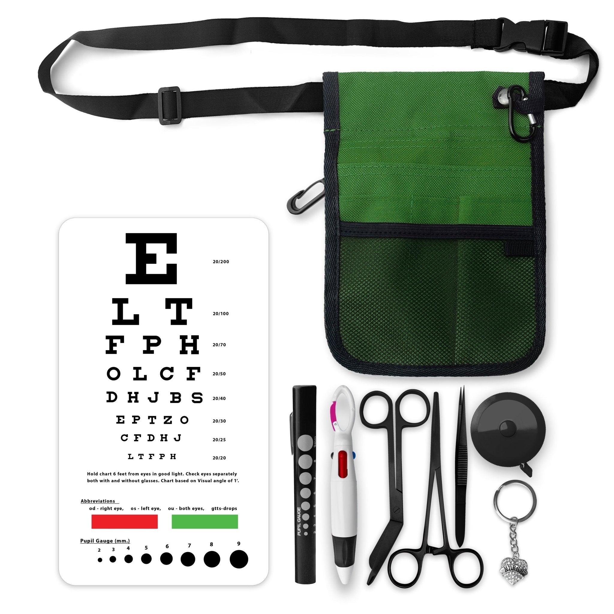 Nurse Utility Pouch Organizer Belt + 8 Piece Medical Tool Kit - ASA TECHMED