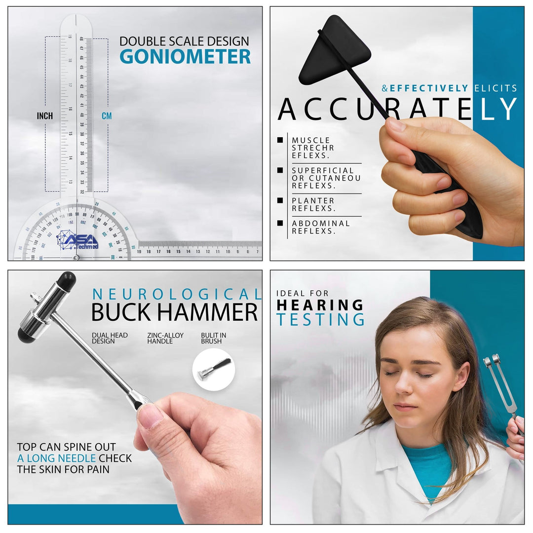 Physical Therapy Home Health Kit - Bag, Gait Belt, & Goniometers - ASA TECHMED