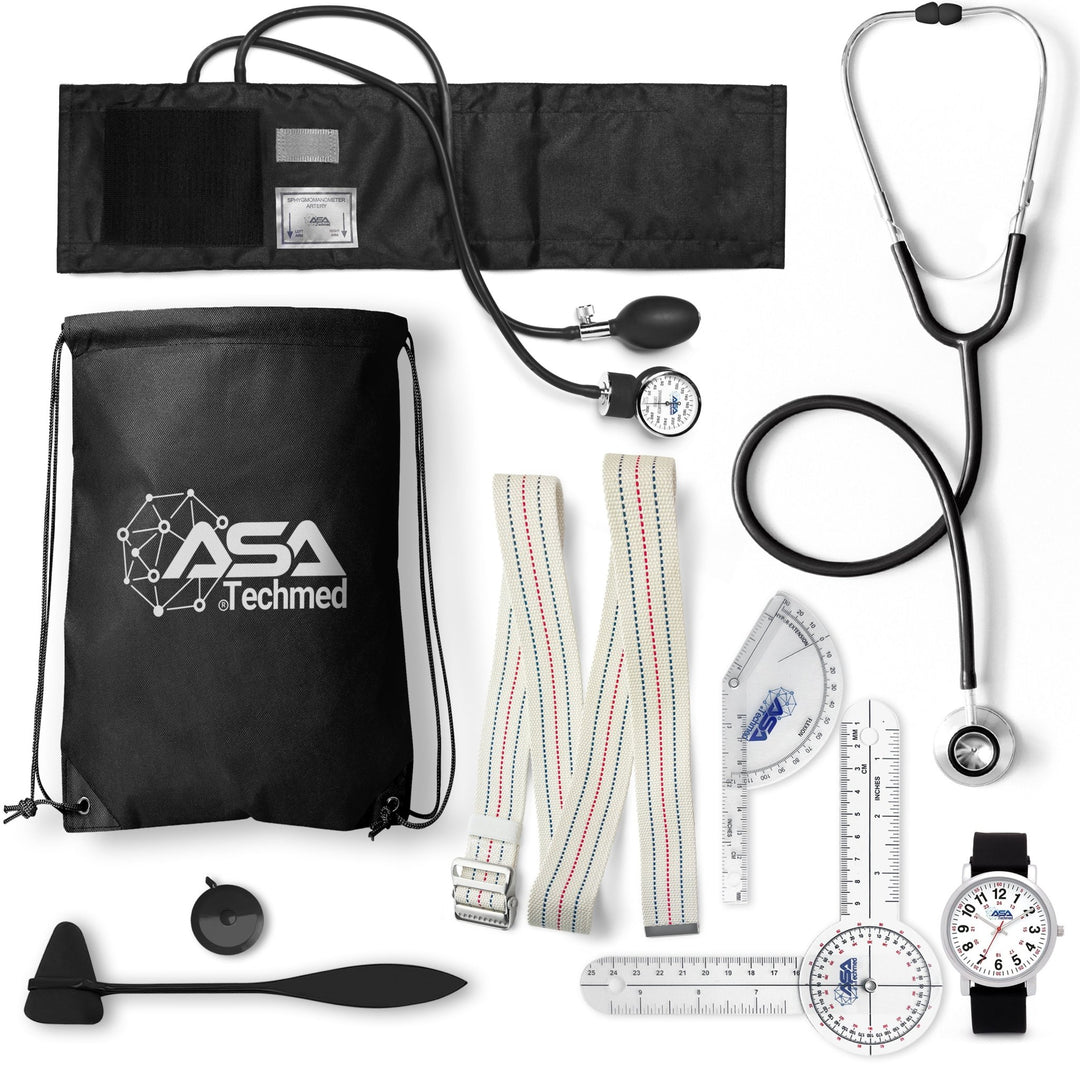 Physical Therapy Student Kit - BP Cuff, Gait Belt, Goniometers & Case - ASA TECHMED