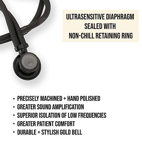 Premium Sprague Rappaport Lightweight Dual Head Stethoscope | Adult, Pediatric, Infant Chestpiece + Accessory Pouch for Clincial, Doctor, Nurse - ASA TECHMED