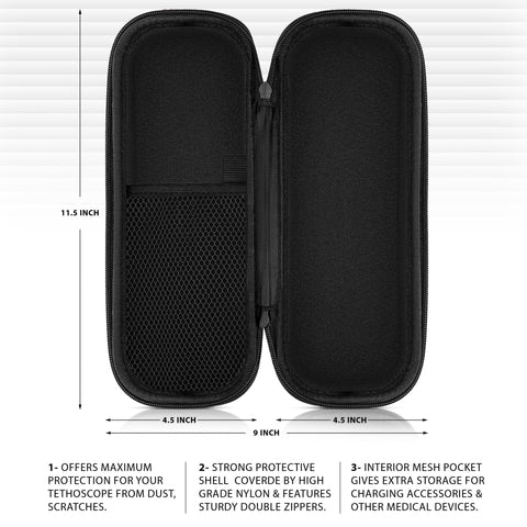 Protective Stethoscope Carrying Case with Double Mesh Storage - ASA TECHMED