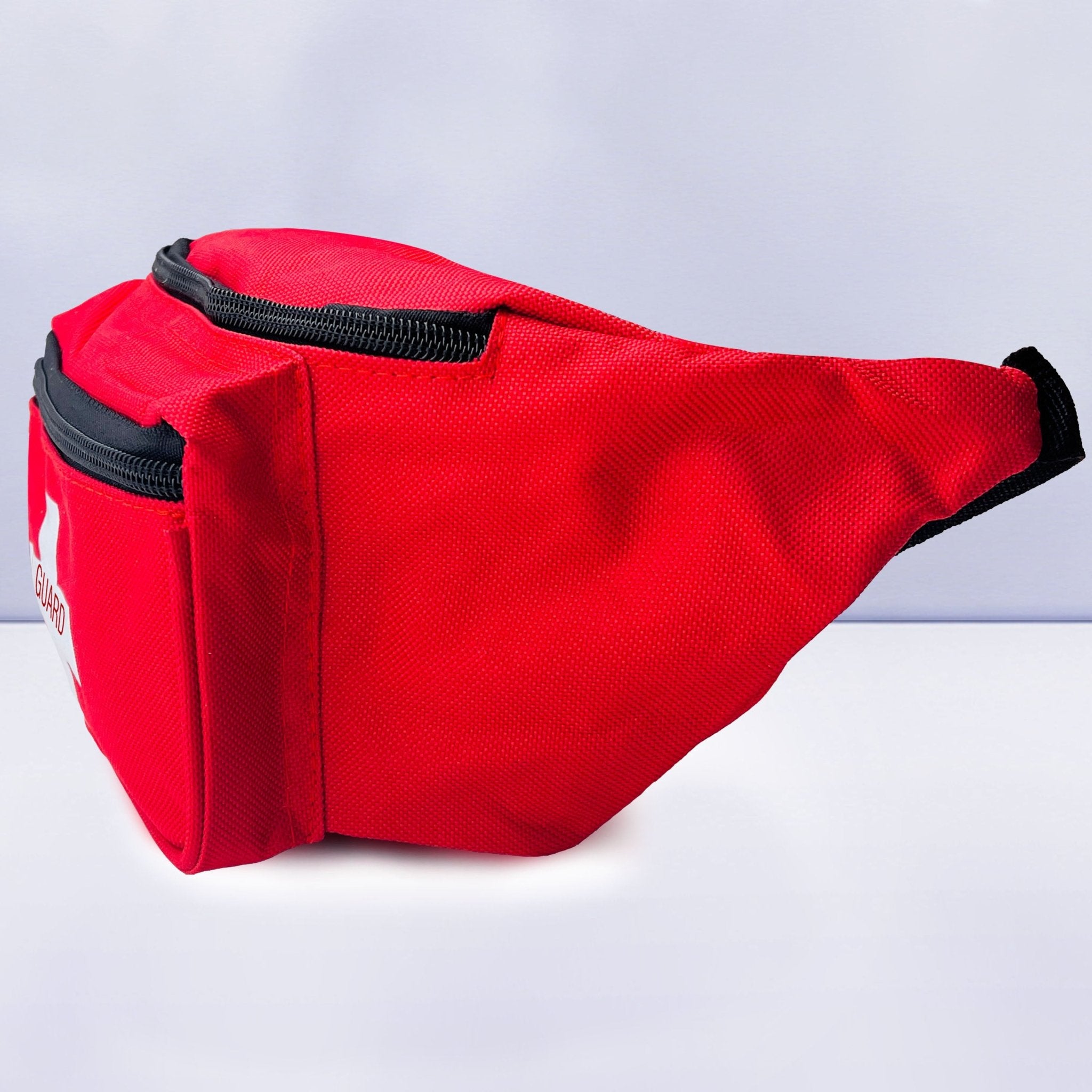 Red Lifeguard Fanny Pack - 3 Pocket First Aid Waist Bag - ASA TECHMED