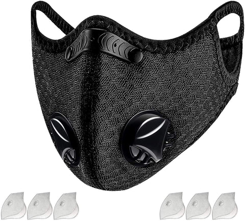 Reusable Dual Air Valve Face Mask - Activated Carbon Filter Mesh - ASA TECHMED