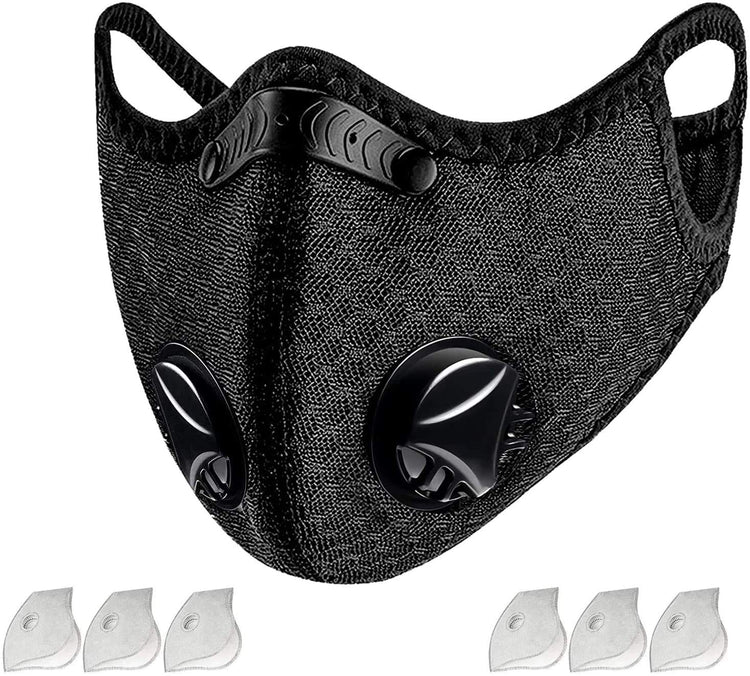 Reusable Dual Air Valve Face Mask - Activated Carbon Filter Mesh - ASA TECHMED