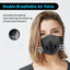 Reusable Dual Air Valve Face Mask - Activated Carbon Filter Mesh - ASA TECHMED