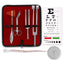 Set of 6 pcs Diagnostic Reflex Percussion Kit - Taylor Hammer, Body Measuring Tape, Tuning Fork Set, Bandage Scissors 5.5", Snellen Eye Chart w/Case (Stainless Silver) - ASA TECHMED