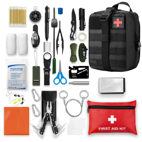 Survival First Aid Kit – 75 - Piece Tactical Trauma Kit with Tourniquet - ASA TECHMED