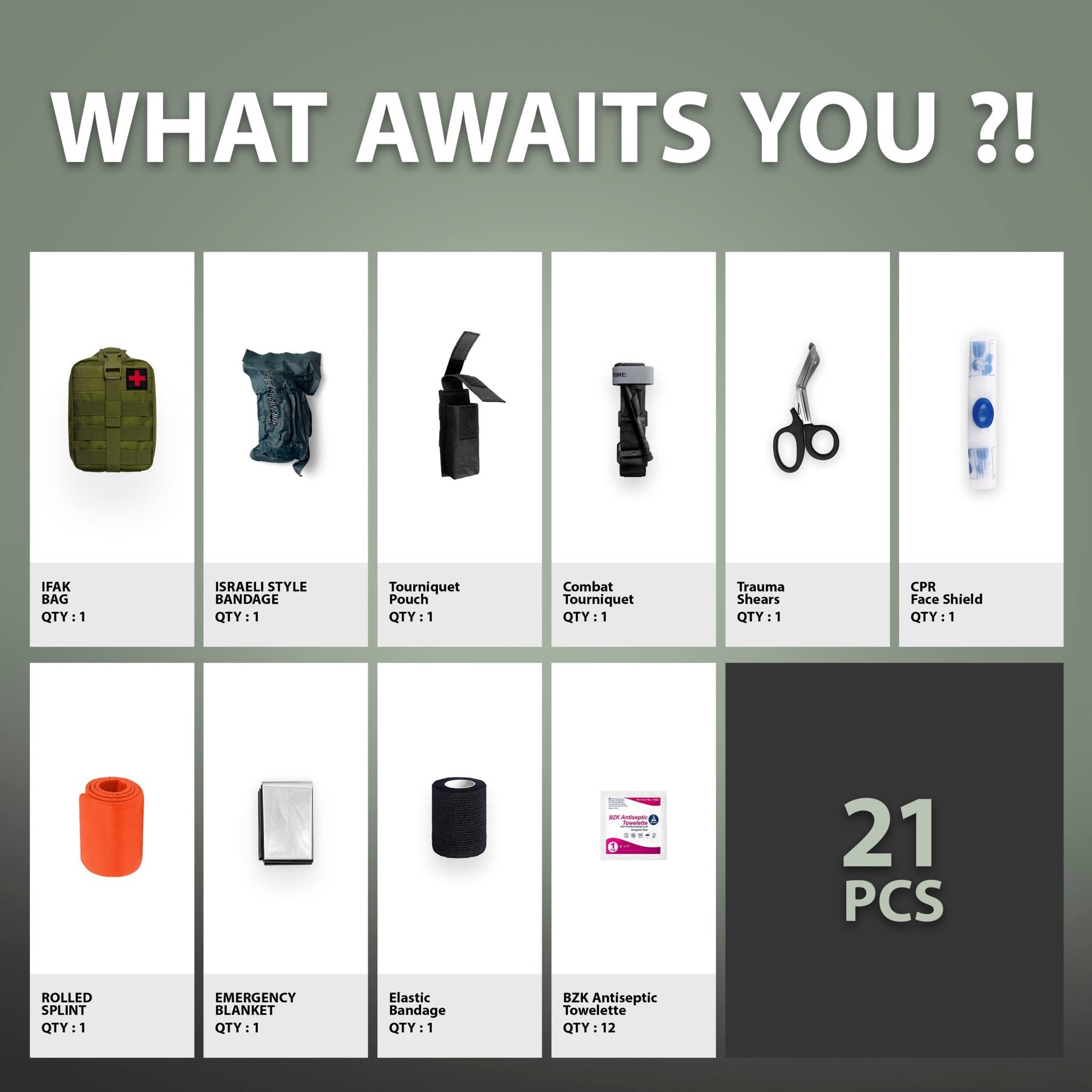 Splint Kit Components 21-Piece Tactical Trauma Kit | Tourniquet & Splint | ASA Techmed – ASA ...