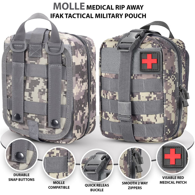 Tactical MOLLE EMT Pouch - 1000D Nylon IFAK Utility Bag - ASA TECHMED