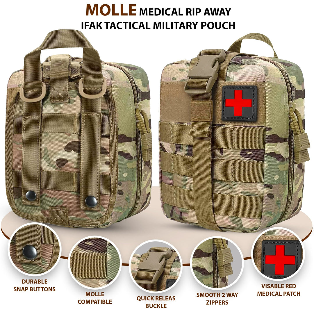 Tactical MOLLE EMT Pouch - 1000D Nylon IFAK Utility Bag - ASA TECHMED