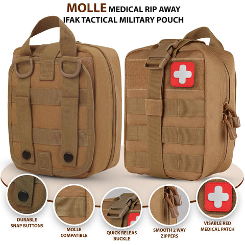 Tactical MOLLE EMT Pouch - 1000D Nylon IFAK Utility Bag - ASA TECHMED