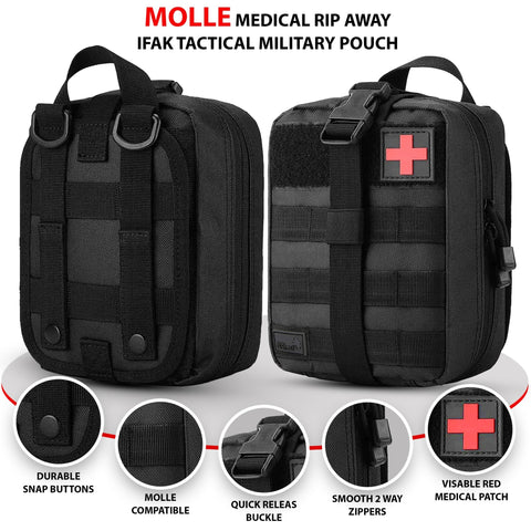 Tactical MOLLE EMT Pouch - 1000D Nylon IFAK Utility Bag - ASA TECHMED