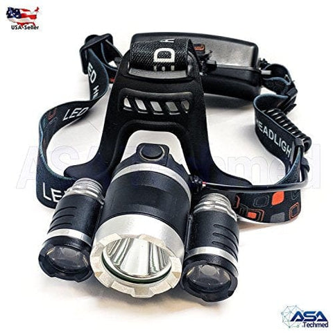 Tactical Style LED Headlamp 15000 Lumen Flashlight with Improved LED - ASA TECHMED
