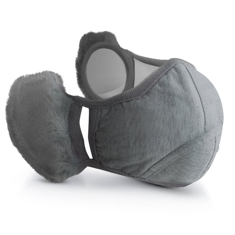 Winter Face Mask with Earmuffs - Cotton Fleece Mouth Warmer - ASA TECHMED