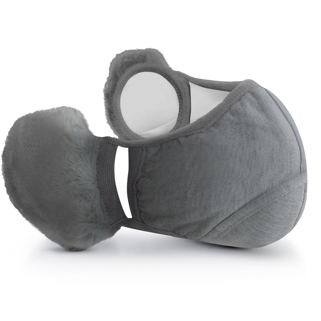 Winter Face Mask with Earmuffs - Cotton Fleece Mouth Warmer - ASA TECHMED