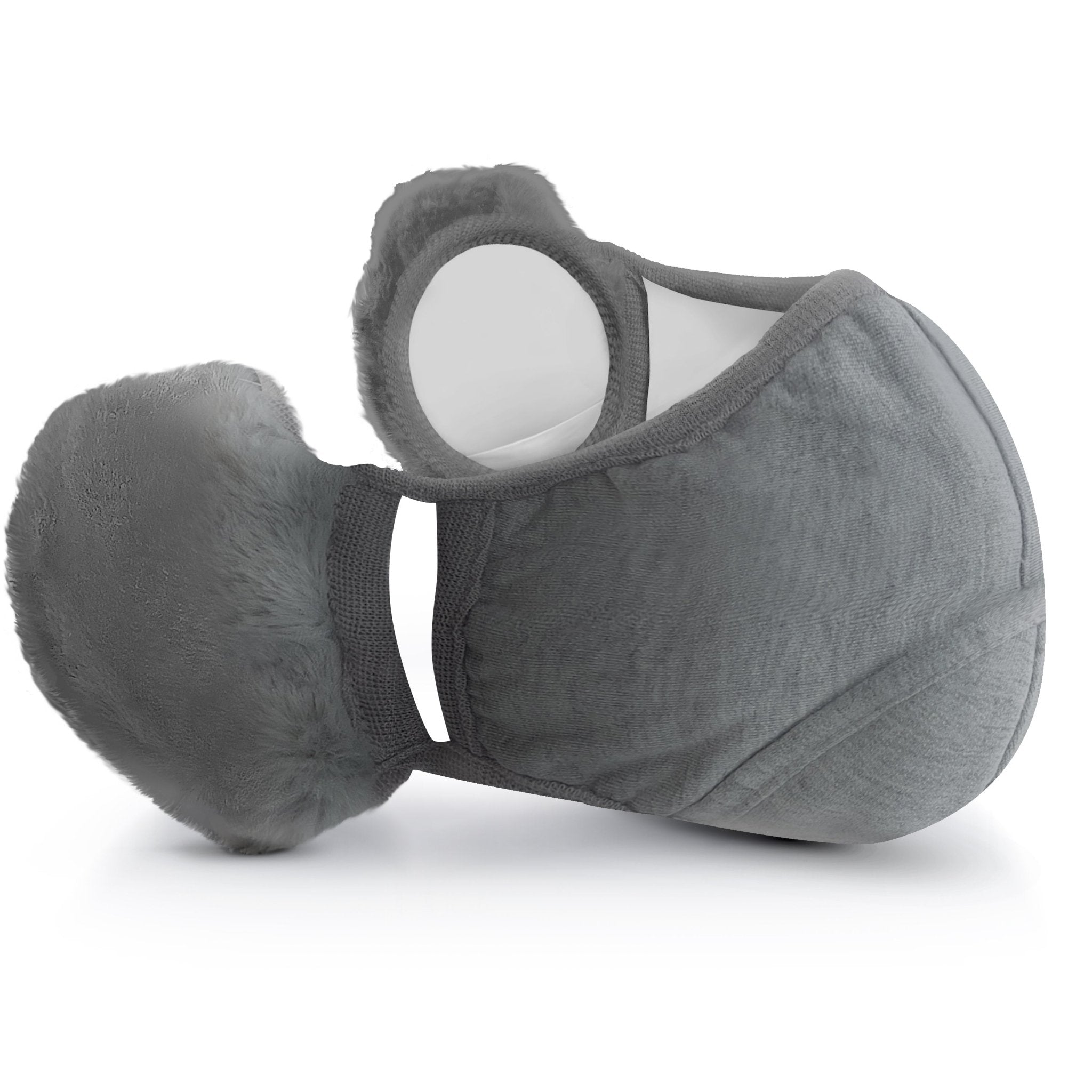 Winter Face Mask with Earmuffs - Cotton Fleece Mouth Warmer - ASA TECHMED