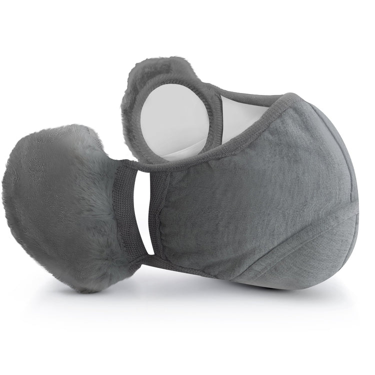 Winter Face Mask with Earmuffs - Cotton Fleece Mouth Warmer - ASA TECHMED