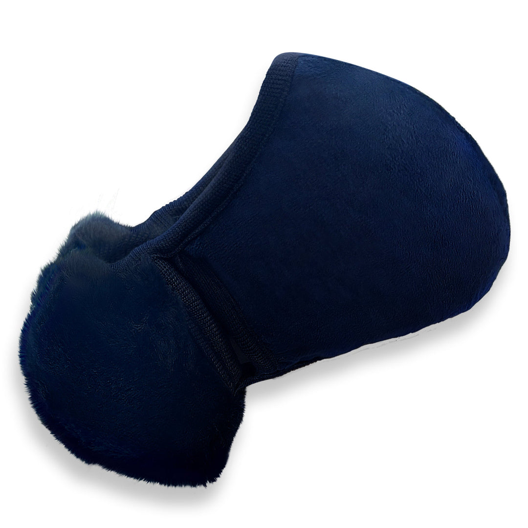 Winter Face Mask with Earmuffs - Cotton Fleece Mouth Warmer - ASA TECHMED