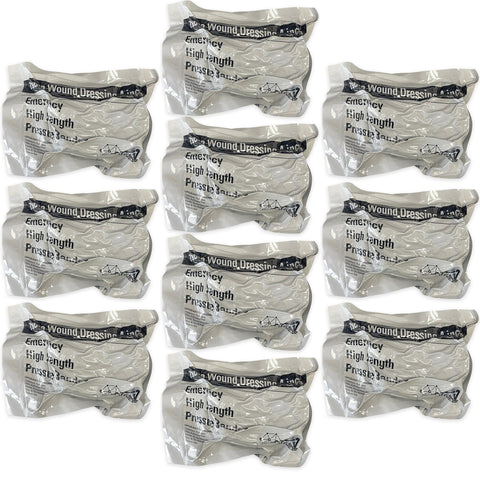 Israeli Emergency Bandage 4 & 6 Inch, Stop The Bleed Control EMS Medical Trauma Compression Bandage for First Aid Dressing 10 Pack