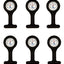 Silicone Nurse Watch with Pin Clip/ Medical Brooch Fob Watch - Assorted Colors Black 6 Nurse Watches
