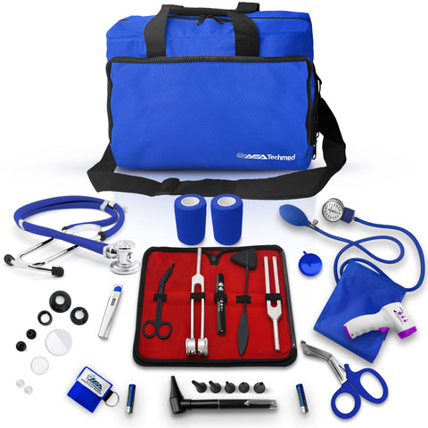 18 Piece Nurse Starter Kit with Stethoscope, Blood Pressure Monitor and More Blue Nurse Kits