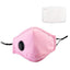ASA Techmed Reusable Dual Air Breathing Valve Face Mask Cover with Activated Carbon Filter Pink With Valve Face Masks