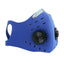 Reusable Dual Air Breathing Valve Face Mask Cover with Activated Carbon Filter Blue PPE Essentials