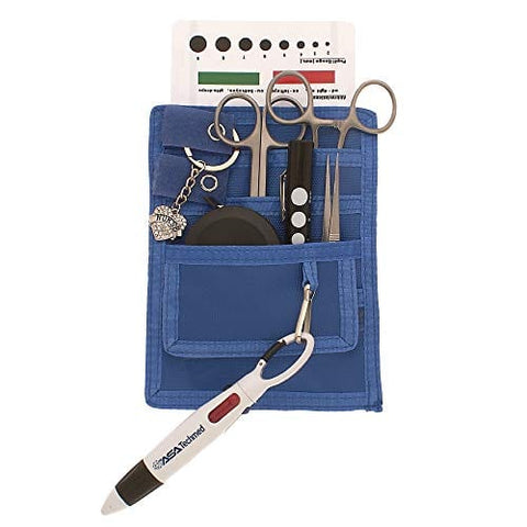 Nurse Organizer Pouch with Stainless Steel & Black Instruments - Assorted Colors Nurse Kits