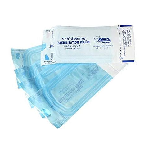 800 Count Self Sealing Autoclave Pouch - 3 Boxes - Paper Blue Film for Cleaning Tools, Tattoo Shops, Dental Offices Choose Your Size by AsaTechmed 2.25" x 5" PPE Essentials