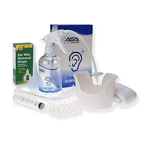 Ear Wax Cleaner Earwax Removal Kit Earwax Cleaning Tool Basin Brush 20 Tips + Ear Wax Removal Drops (Clear Bottle,White Bottle) Ear Wax kits