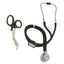 Dual-Head Sprague Stethoscope + Matching Trauma Shears in Assorted Colors Black Stethoscopes