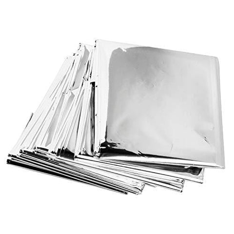 Mylar Thermal Emergency Blanket/ Foil Space Blanket (Silver) 15 Tactical / Trauma kits