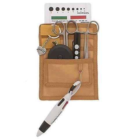 Nurse Organizer Pouch with Stainless Steel & Black Instruments - Assorted Colors Yellow Nurse Kits