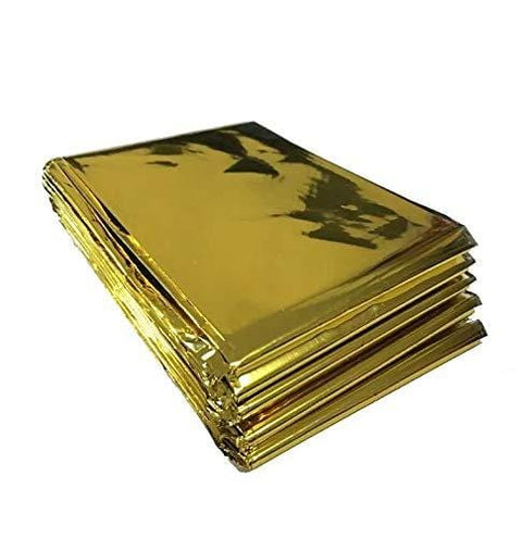 Mylar Thermal Emergency Blanket/ Foil Space Blanket (Gold) 5 Tactical / Trauma kits
