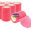 6 - Pack, 3” x 5 Yards, Self-Adherent Cohesive Tape, Strong Sports Tape for Wrist, Ankle Sprains & Swelling, Self-Adhesive Bandage Rolls Pink Cohesive / Self Adhesive Bandages