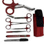 EMT/ First Responder Medical Tool Kit: Nylon Belt Pouch with EMT Shears, Bandage Scissors, Forceps, Hemostat, and More - Assorted Colors Blood Red EMT Gear