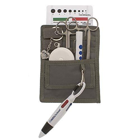 Nurse Organizer Pouch with Stainless Steel & White Instruments - Assorted Colors Grey Nurse Kits
