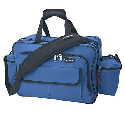 Deluxe Nurse Shoulder/Travel Bag with Lockable Zippers and Adjustable Straps Blue Nurse & Medical Bags