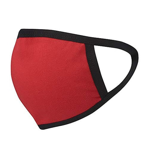 ASA TECHMED Super Premium 3-Ply Reusable Face Mask in Multiple Colors - Breathable Comfort, Non-Surgical Safety Mask, Fully Machine Washable,for Office School Outdoors - (4-Pack) Red/Black Face Masks